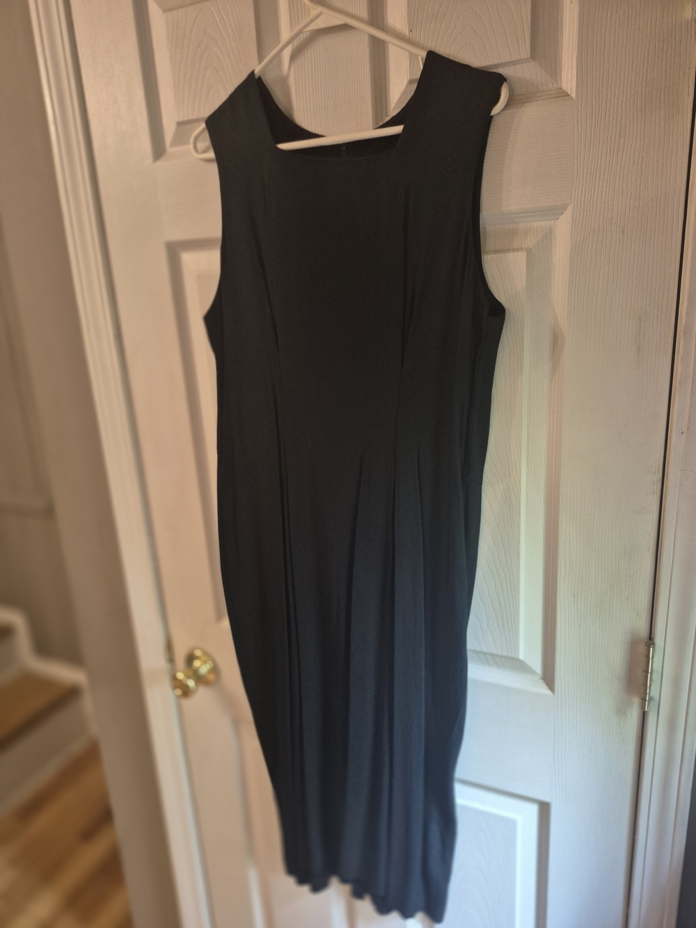 Women's Black Midi Sleeveless Dress - Minimal Elegance
